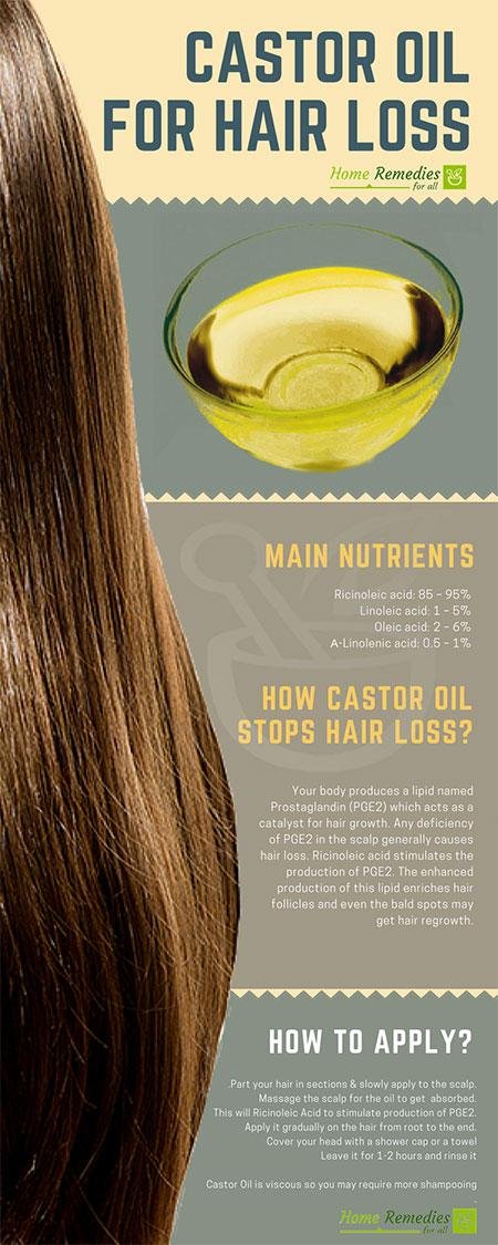 castor oil for hair loss infographics