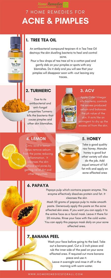 pimples home remedies infographic