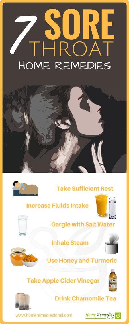 sore throat home remedies infographic