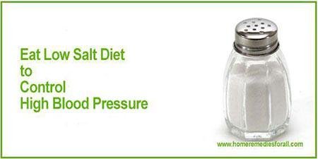 Picture of Home Remedies for High Blood Pressure - Low Salt Diet